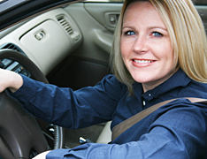 Commuter Woman commuting in traffic